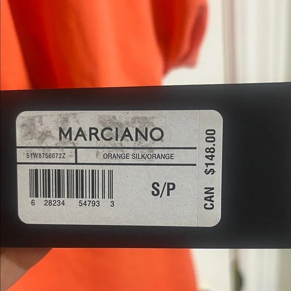 Marciano Elegant Orange Sleeveless Dress - Picture 2 of 6
